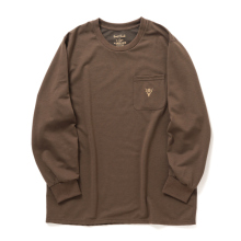 South2 West8 / サウスツーウエストエイト | L/S Round Pocket Tee - Circle Horn - Brown