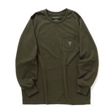 South2 West8 / サウスツーウエストエイト | L/S Round Pocket Tee - Circle Horn - Olive