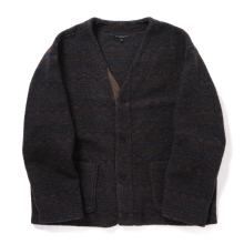 ENGINEERED GARMENTS / エンジニアドガーメンツ | Knit Cardigan - Horizontal Stripe Sweater Knit - Brown/Navy