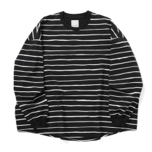 S.F.C Stripes For Creative / エスエフシー | SUPER BIG LS TEE (NYLON STRIPE) - Black