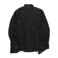 Needles / ニードルズ | Rebuild by Needles - Flannel Shirt ->7 Cuts Shirt / Wide / Over Dye / Black -Fサイズ1