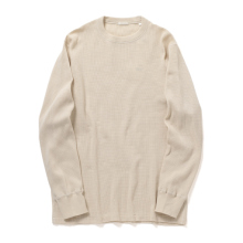COMOLI / コモリ | コットンカシミヤ ワッフル長袖クルー - Ecru