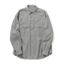 Porter Classic / ポータークラシック | ROLL UP FLANNEL GINGHAM CHECK SHIRT - Charcoal Gray