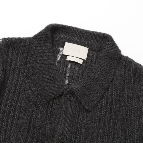 YOKE / ヨーク | SILK MOHAIR BUTTONED CARGIGAN - Carbon | 通販 