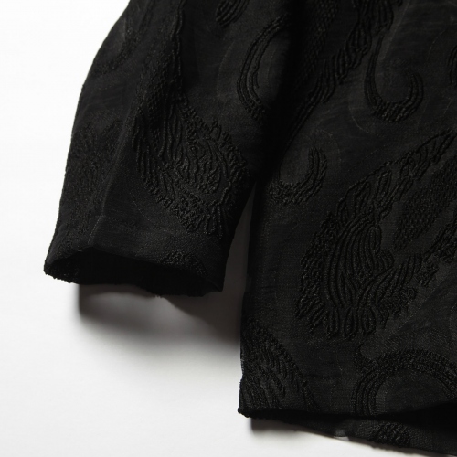 Needles / ニードルズ | L/S U Neck Tee - Paisley Cut Jq. - Black 