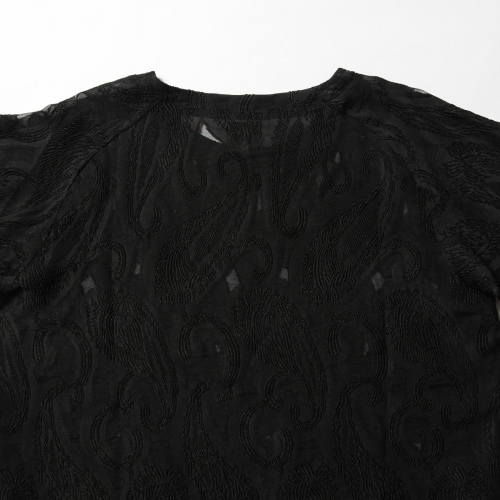 Needles / ニードルズ | L/S U Neck Tee - Paisley Cut Jq. - Black 