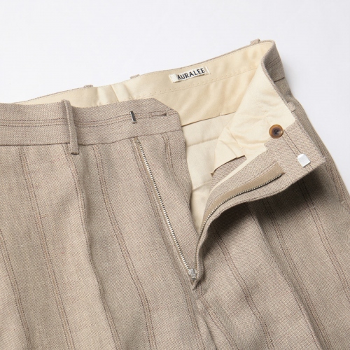 AURALEE / オーラリー | LINEN WOOL SILK SHARK SKIN SLACKS (メンズ 