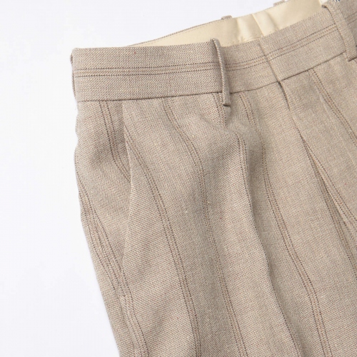 AURALEE / オーラリー | LINEN WOOL SILK SHARK SKIN SLACKS (メンズ 