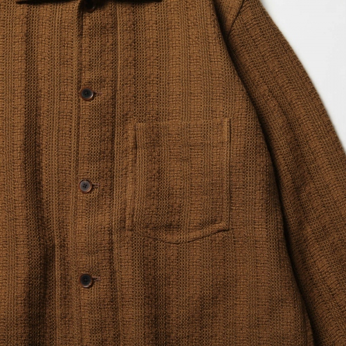 AURALEE / オーラリー | COTTON LINEN LENO BLOUSON (メンズ) - Brown 
