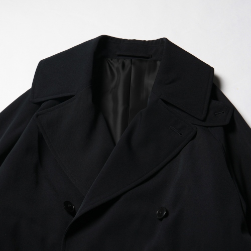 COMOLI / コモリ | ウールギャバ ダブルブレステッドコート - Navy 