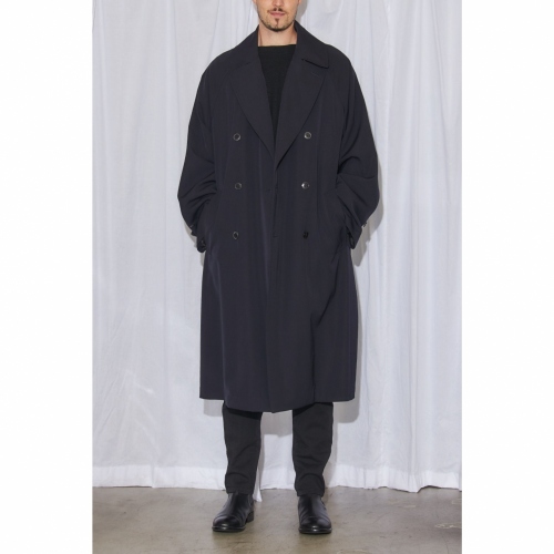 COMOLI / コモリ | ウールギャバ ダブルブレステッドコート - Navy 