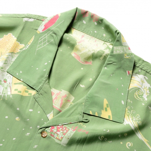 Porter Classic / ポータークラシック | SHOWFOLK ALOHA SHIRT - Green 