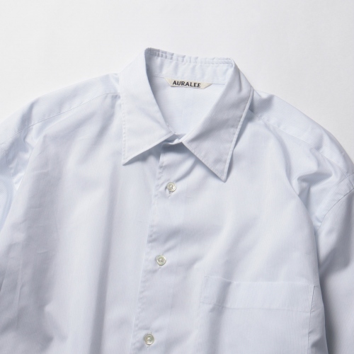 AURALEE / オーラリー | FINX SILK STRIPE SHIRTS (メンズ) - White 