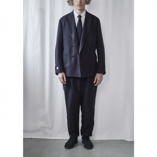 COMOLI / コモリ | シルクリネン Wジャケット - Navy | 通販 - 正規  