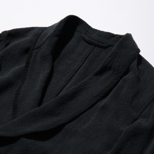 COMOLI / コモリ | シルクネップ スモーキングジャケット - Black 
