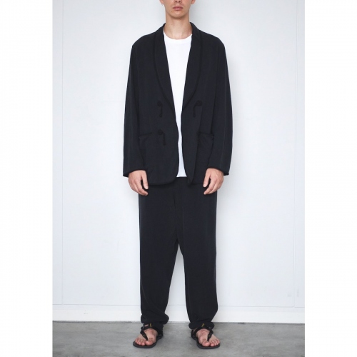 COMOLI / コモリ | シルクネップ スモーキングジャケット - Black 