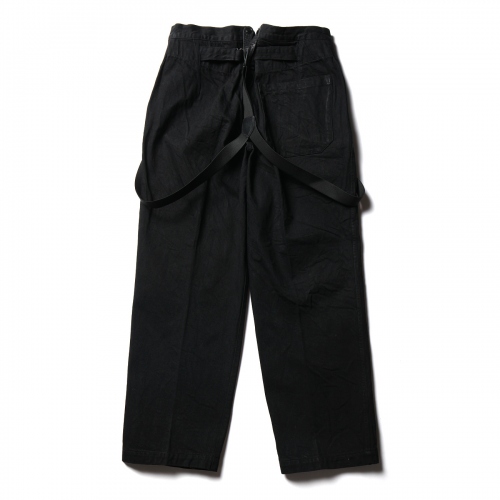 COMOLI / コモリ | デニムオーバーパンツ (サスペンダー付) - Black 