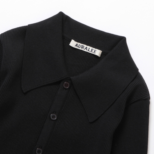 AURALEE / オーラリー | GIZA HIGH GAUGE RIB KNIT POLO (レディース 