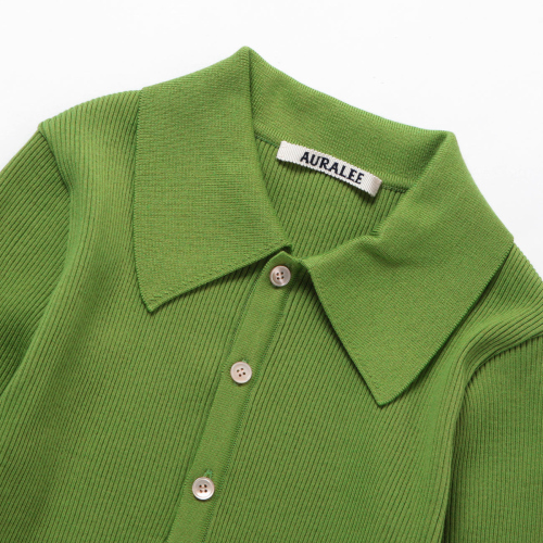 AURALEE / オーラリー | GIZA HIGH GAUGE RIB KNIT POLO (レディース 