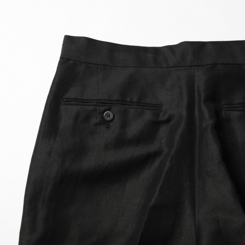 AURALEE / オーラリー | SILK LINEN DOBBY SLACKS (メンズ) - Black 