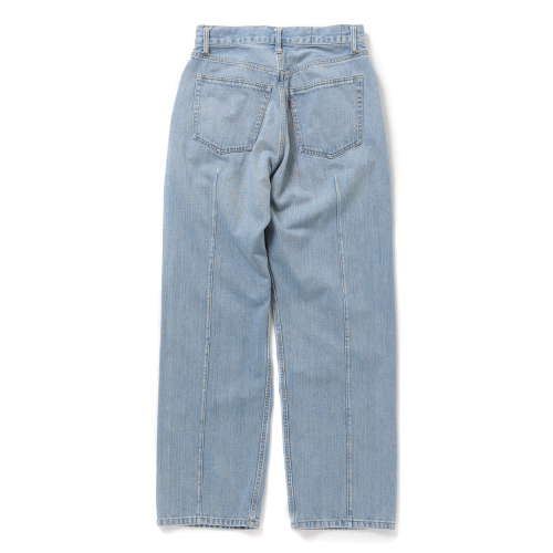 YOKE / ヨーク | BLEACHED DENIM WIDE STRAIGHT 5P PANTS - Indigo 