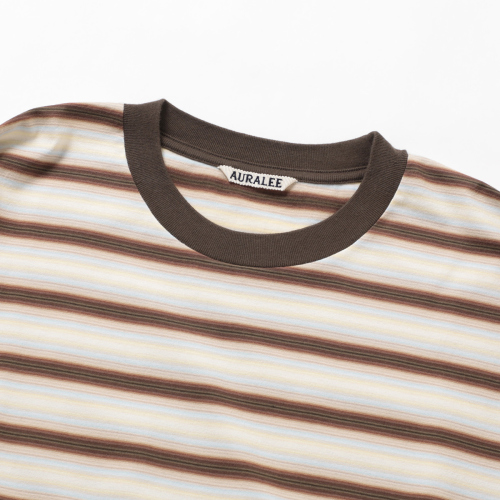 AURALEE / オーラリー | GRADIENT STRIPE JERSEY L/S TEE (メンズ 