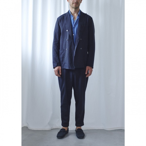 COMOLI / コモリ | リネンウール Wシャケット - Navy | 通販 - 正規 