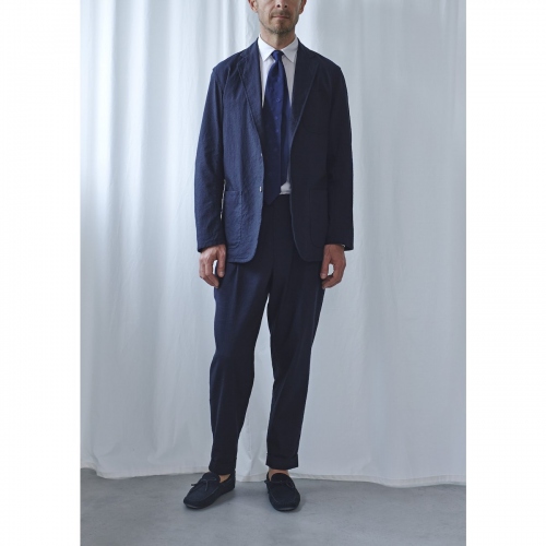 COMOLI / コモリ | リネンウール 2タックハンツ - Navy | 通販 - 正規 