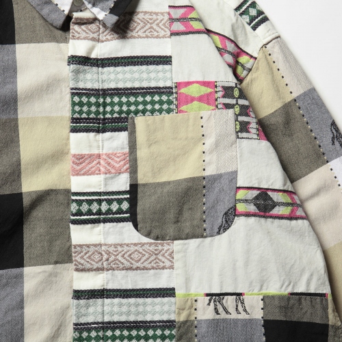 ENGINEERED GARMENTS | Combo Short Collar Shirt - Cotton Giraffe 