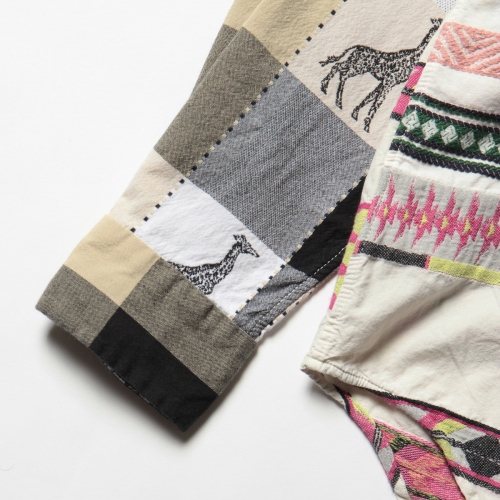 ENGINEERED GARMENTS | Combo Short Collar Shirt - Cotton Giraffe 