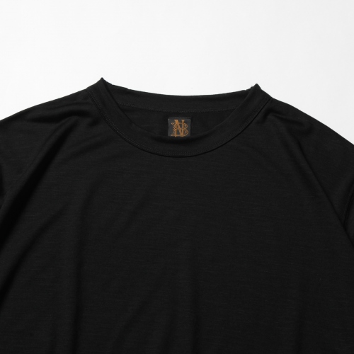 BATONER / バトナー | ウォッシャブル ウールTシャツ - Black | 通販 