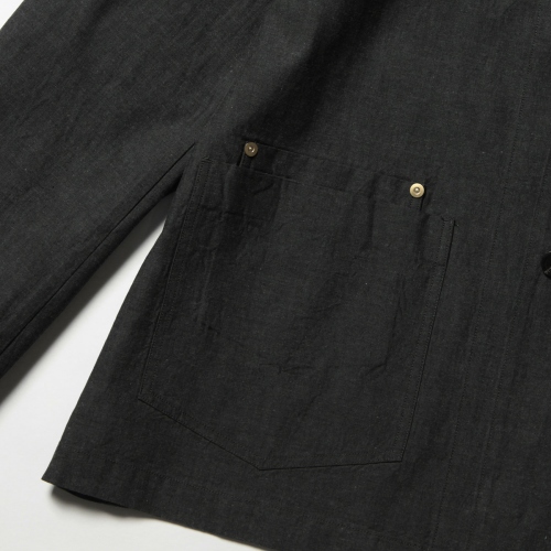 URU / ウル | COTTON CHAMBRAY / 2 BUTTON SHIRTS JACKET - F.Black 