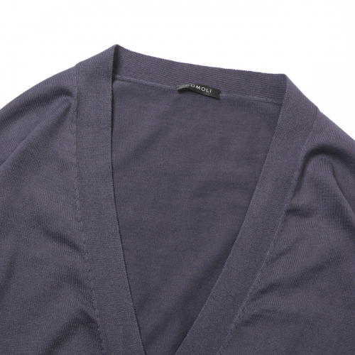 COMOLI / コモリ | 18G Vネックカーディガン - Fade Navy | 通販 