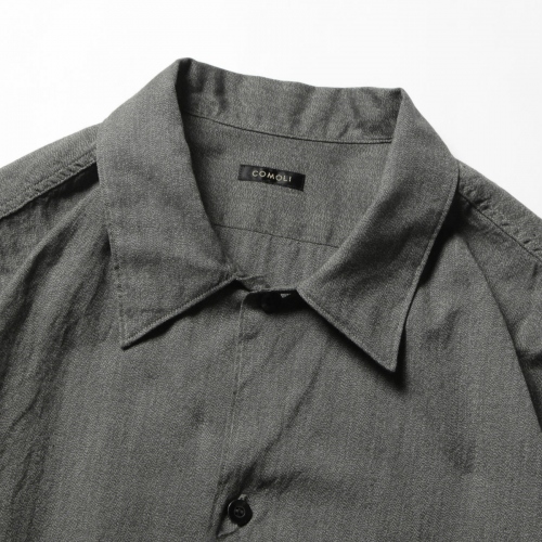 COMOLI ヨリ杢 オープンカラーシャツ（V01-02020）size2 （COMOLI 