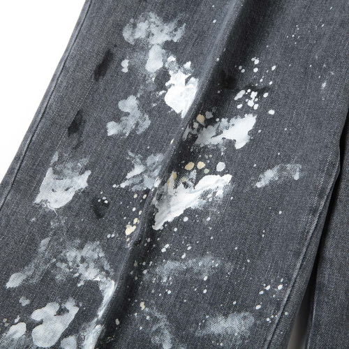 INTERIM / インテリム | MILK PAINT USED BLACK DENIM 2-TUCK STRAIGHT 