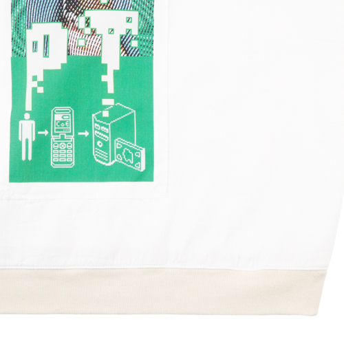 C.E / シーイー | PATCHED GAUZE SHORT SLEEVE CREW NECK - White 