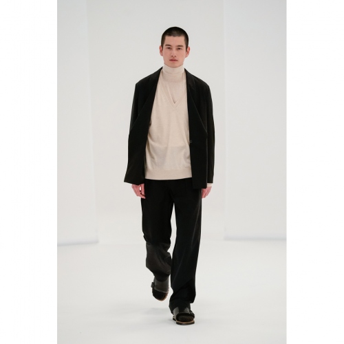 AURALEE / オーラリー | SUPER FINE WOOL COTTON TWILL SHAWL COLLAR 