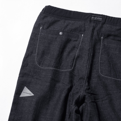 and wander / アンドワンダー | side line wool wide pants - Charcoal 