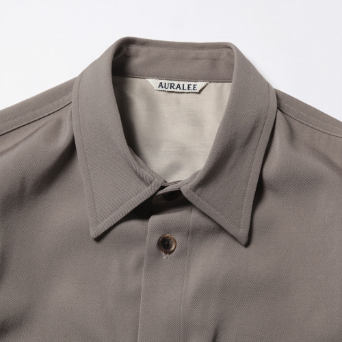 AURALEE / オーラリー | WOOL MAX GABARDINE SHIRTS (メンズ) - Gray 