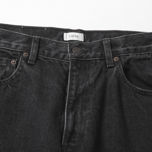 CIOTA / シオタ | ブラック スビンコットン 13.5oz ワイドテーパード 