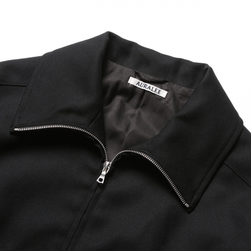 AURALEE / オーラリー | WOOL SERGE ZIP-UP BLOUSON (メンズ) - Black 
