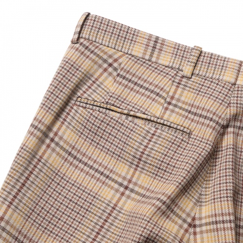 AURALEE / オーラリー | WOOL SERGE CHECK NARROW SLACKS (メンズ  