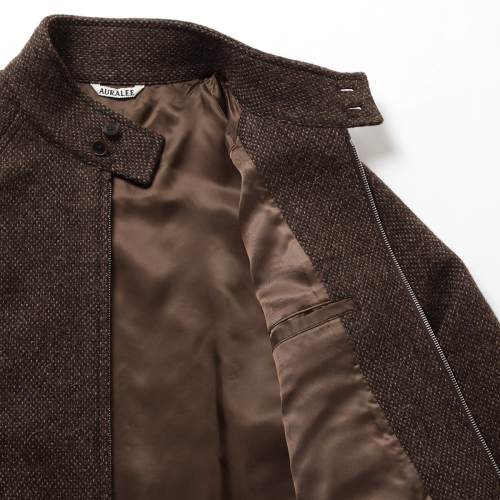 AURALEE / オーラリー | LAMA SHETLAND WOOL TWEED ZIP BLOUSON 