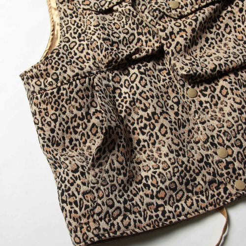 Engineered Garments CP Leopard Jacquard Cover Vest - Beige