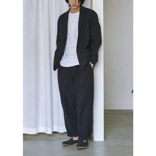 COMOLI / コモリ | インレイツイル ドローストリングパンツ - Navy 