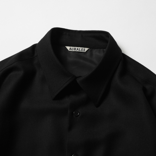 AURALEE / オーラリー | SUPER LIGHT WOOL SHIRTS (メンズ) - Black 