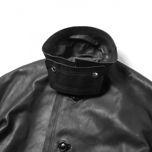 YOKE / ヨーク | CUT-OFF LEATHER CAR COAT - Black | 通販 - 正規取扱 