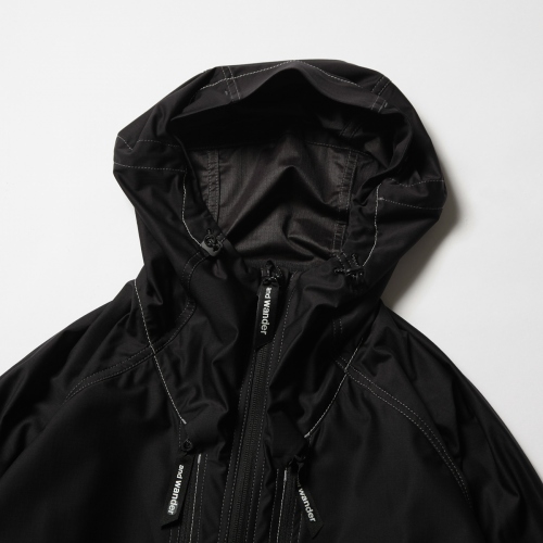 and wander / アンドワンダー | raschel rip jacket - Black | 通販 