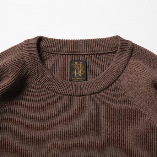 BATONER / バトナー | HARD TWIST WOOL CREW NECK (メンズ) - Pink 