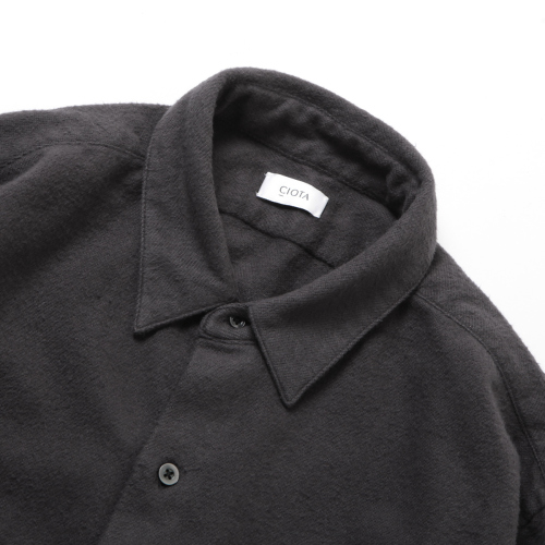 CIOTA / シオタ | Flannel Regular Collar Long Sleeve Shirt - Medium 
